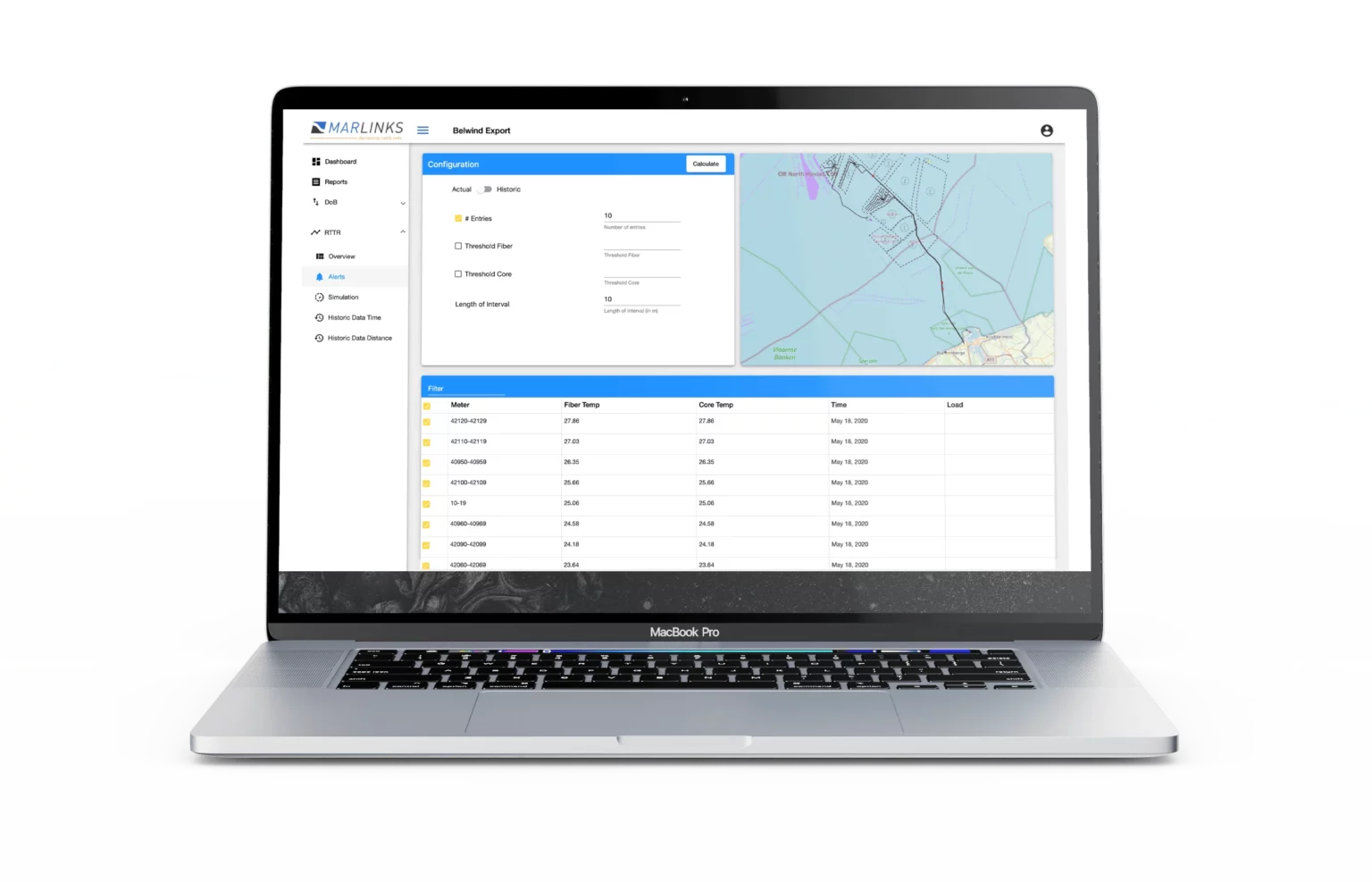 marlinks subsea cable monitoring dashboard rttr