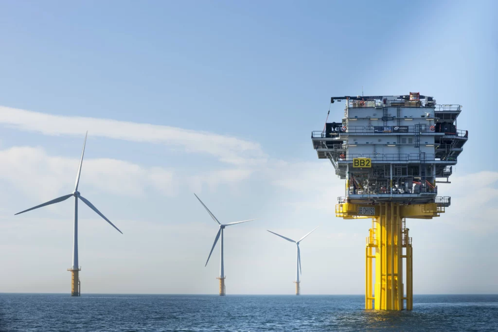 offshore wind farm with substation